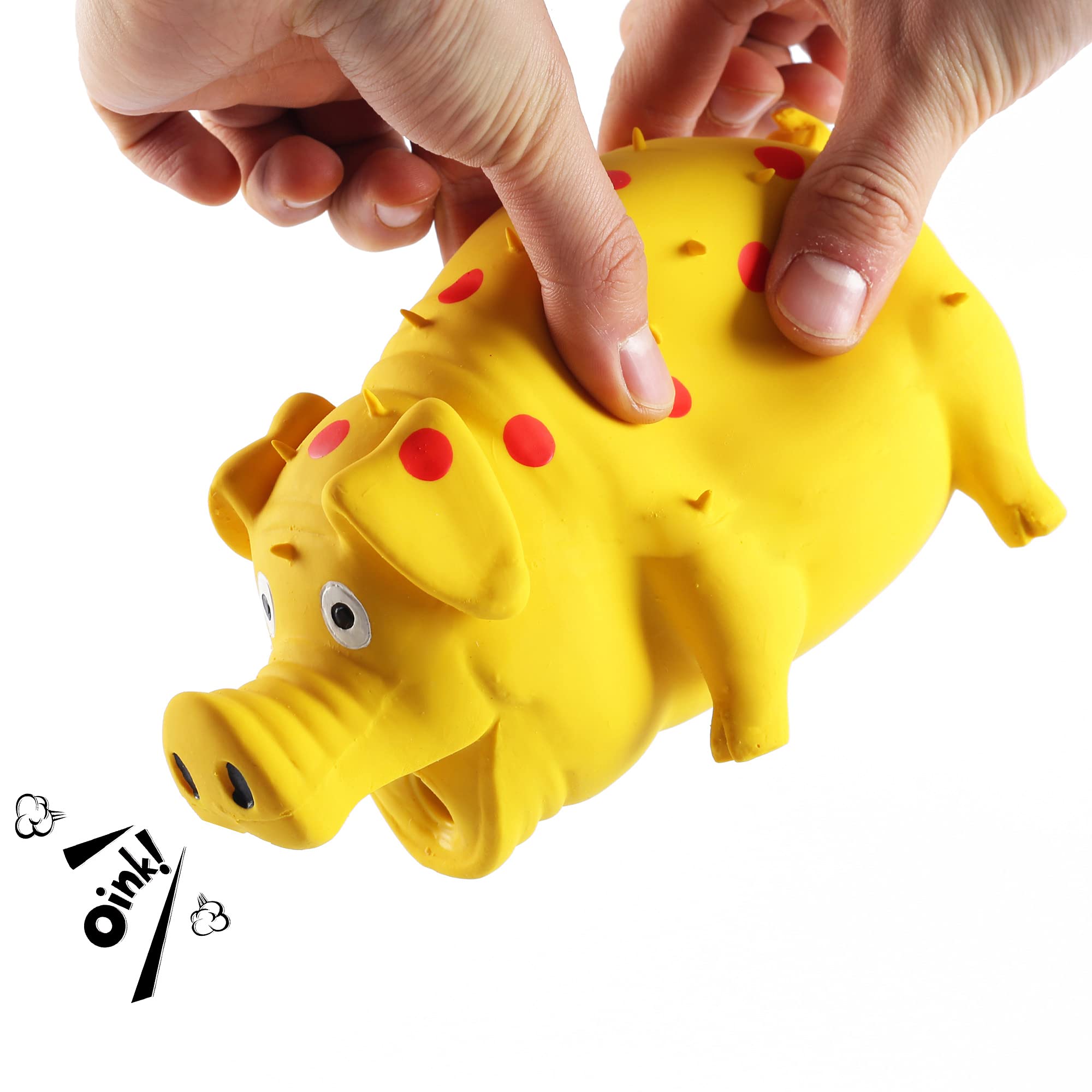 Squeaky Pig Dog Toys, 3 Pack Grunting Pig Dog Toy That Oinks Grunts For Small Medium Large Dogs, Durable Rubber Pig Squeaker Dog Puppy Chew Toys, Latex Interactive Squeak Funny Cute Dog Toy Set
